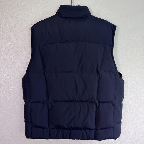 Eddie Bauer Down Vest Mens Large Classic Outdoor Warm Jacket Layer Navy Blue NEW - Picture 2 of 11